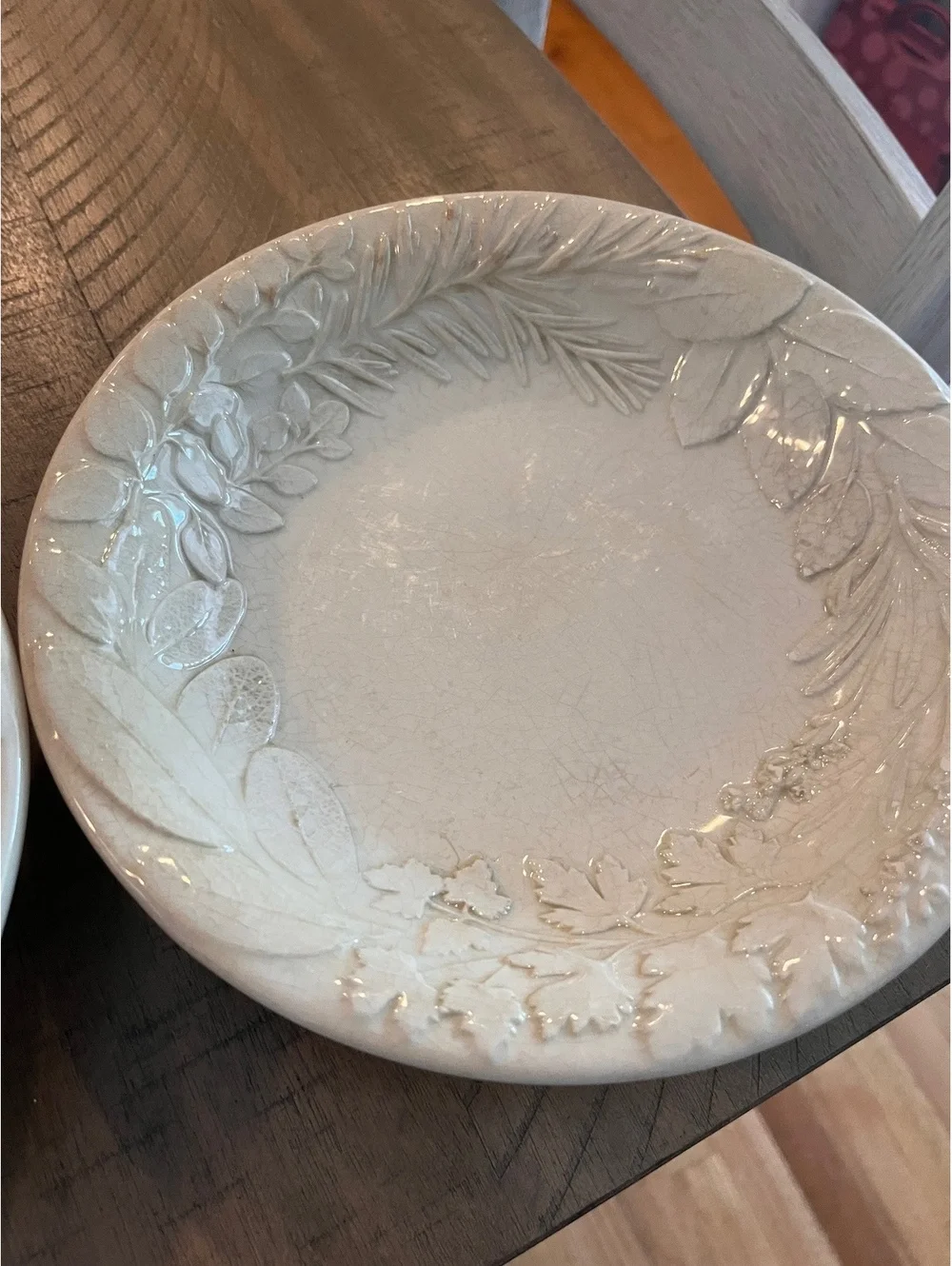 Williams-Sonoma Herb 9” Pasta Bowls Set of 3 Embossed Botanical Made in Italy